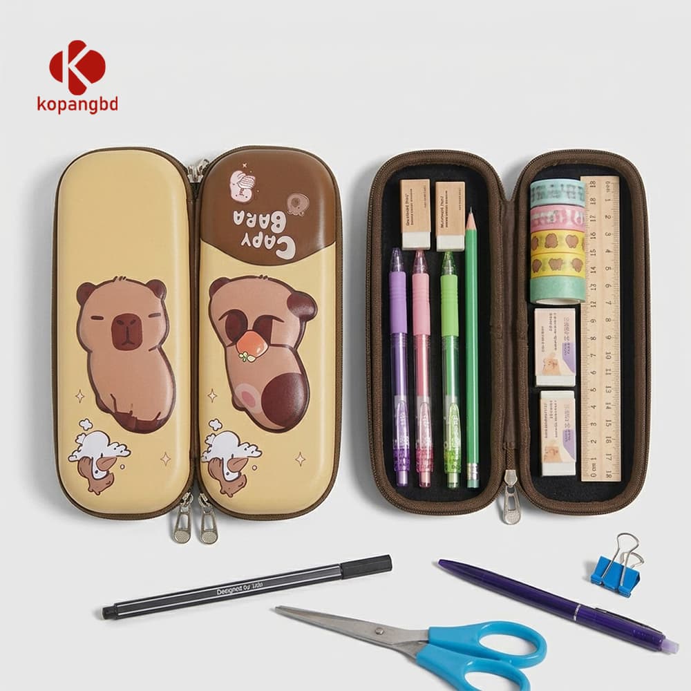 School Pencill Box with Brown Capybara image 2
