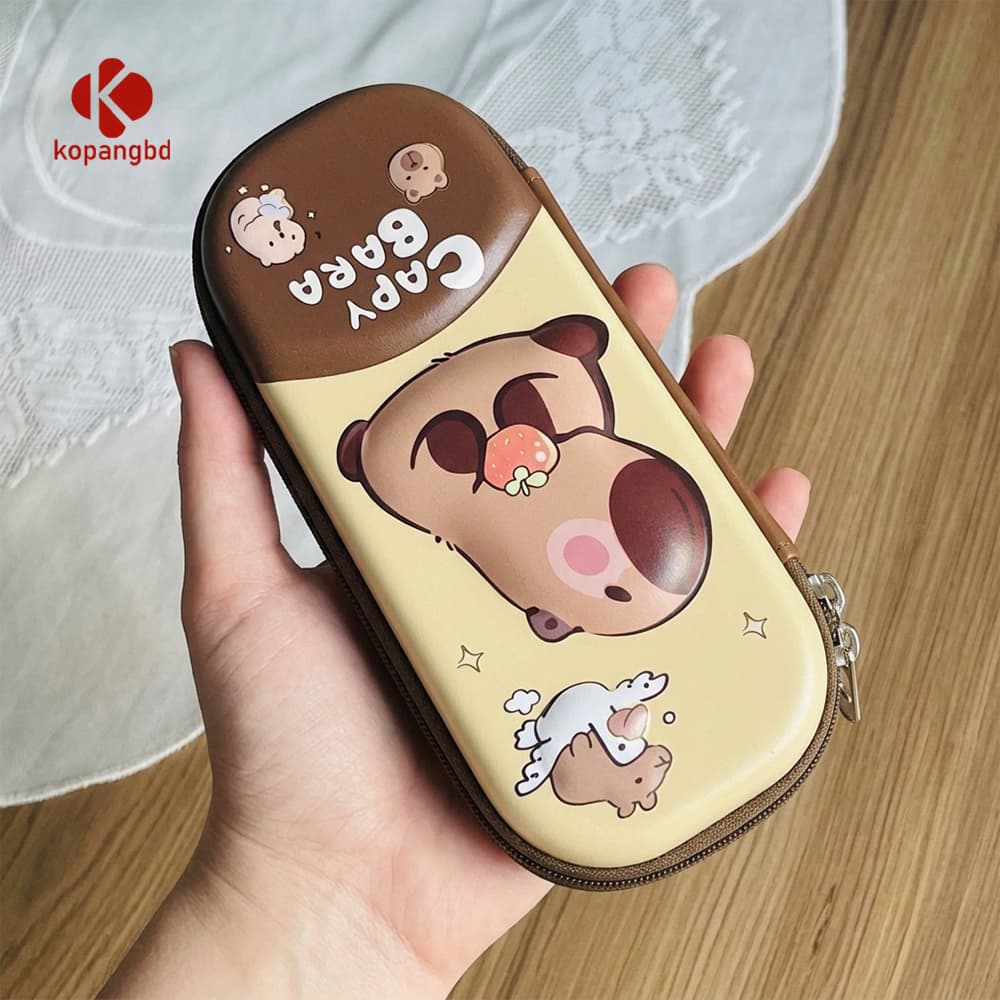 School Pencill Box with Brown Capybara image 1